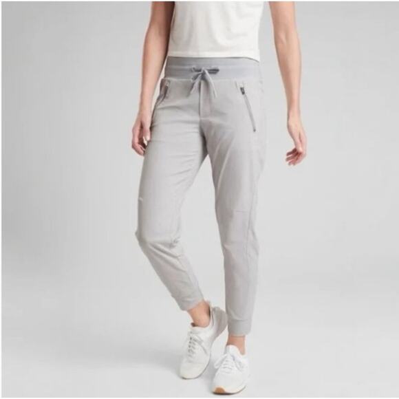 Athleta Pants Women 8 Tall Silver Gray Trekkie North Jogger Hike Athletic Travel - Picture 1 of 12